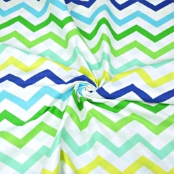 Baumwolle 100% Zickzack grün/blau