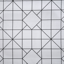 100% Baumwolle geometrische Quadrate auf hellgrauem Hintergrund - 220cm