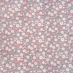 100% Baumwolle Ecru-Muster auf tiefrotem Hintergrund - 220 cm