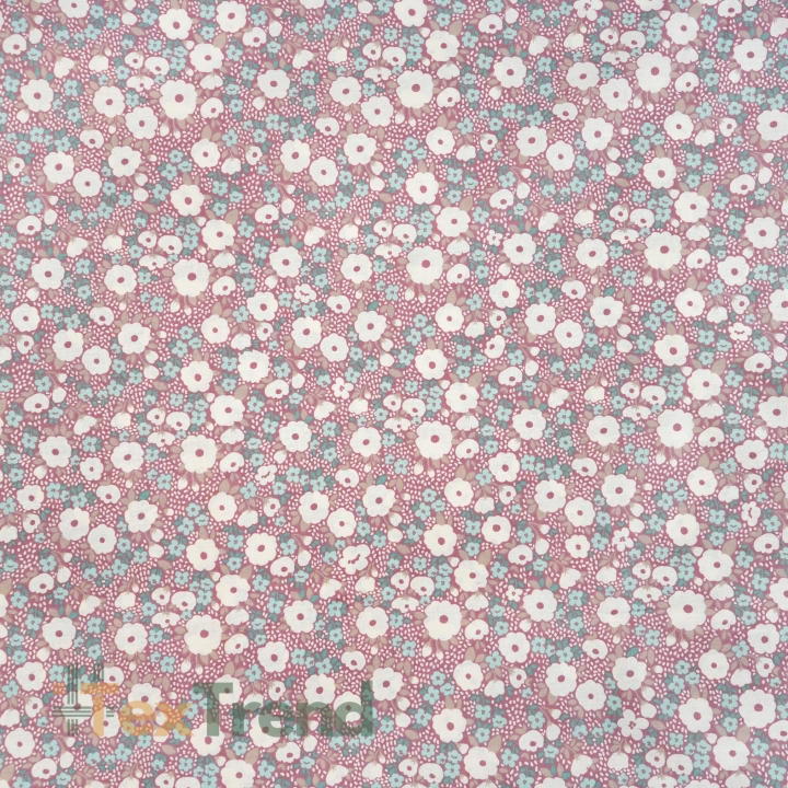 100% Baumwolle Ecru-Muster auf tiefrotem Hintergrund - 220 cm