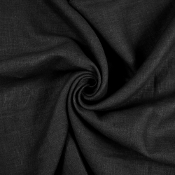 100% Stone Washed Leinen Bekleidungsstoff Schwarz (147) - g/m²