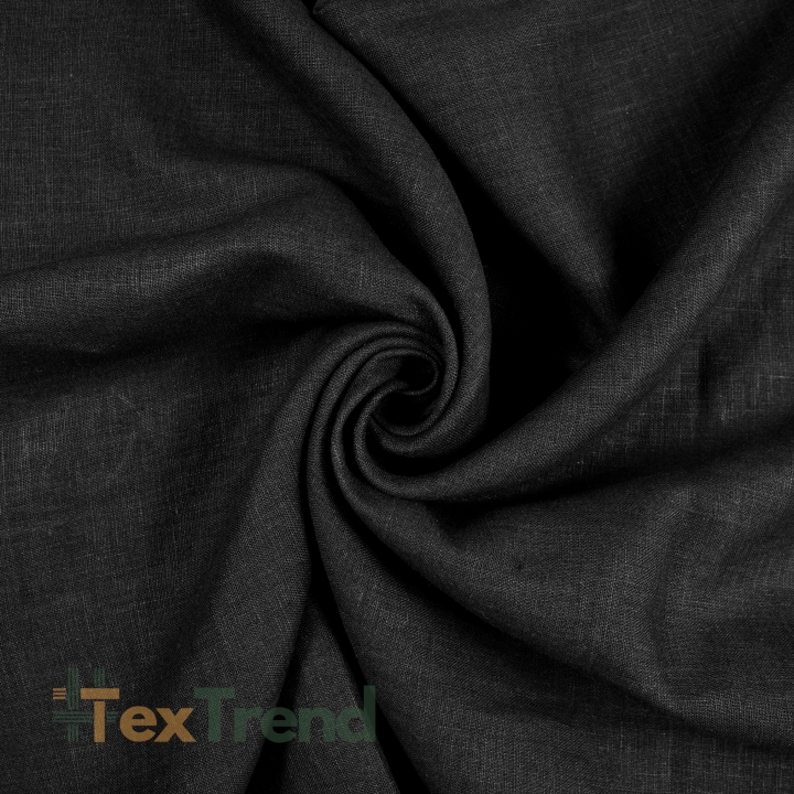 100% Stone Washed Leinen Bekleidungsstoff Schwarz (147) - g/m²