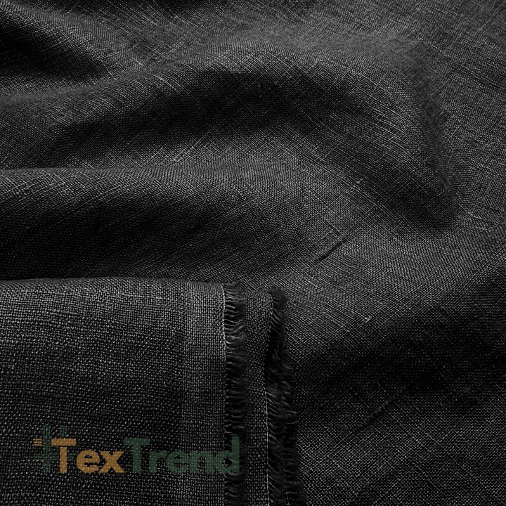 100% Stone Washed Leinen Bekleidungsstoff Schwarz (147) - g/m²