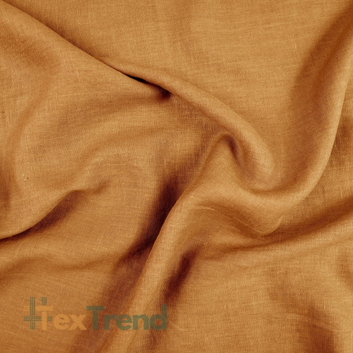 100% Stone Washed Leinen Bekleidungsstoff Kürbis (1674) - 190 g/m²