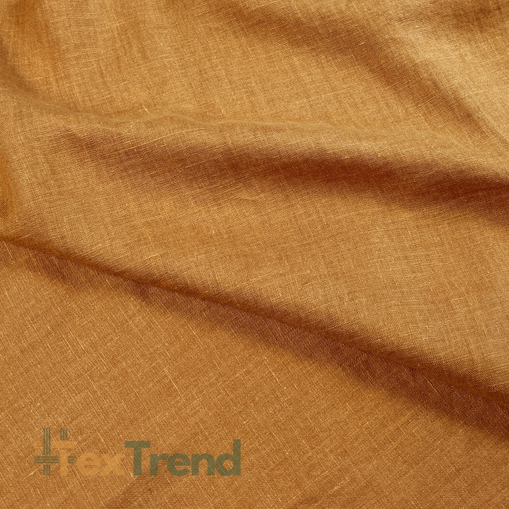 100% Stone Washed Leinen Bekleidungsstoff Kürbis (1674) - 190 g/m²