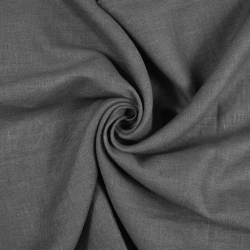 100% Stone Washed Leinen Bekleidungsstoff Dunkelgrau (123) - 190 g/m²