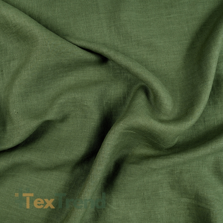 100% Stone Washed Leinen Bekleidungsstoff faulgrün (372) - 190 g/m²