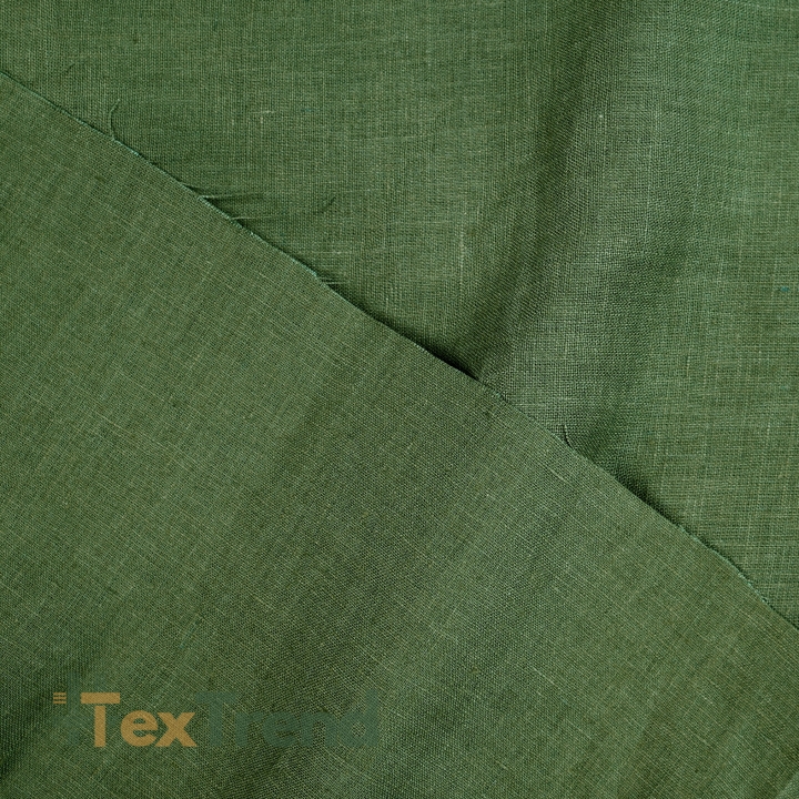 100% Stone Washed Leinen Bekleidungsstoff faulgrün (372) - 190 g/m²
