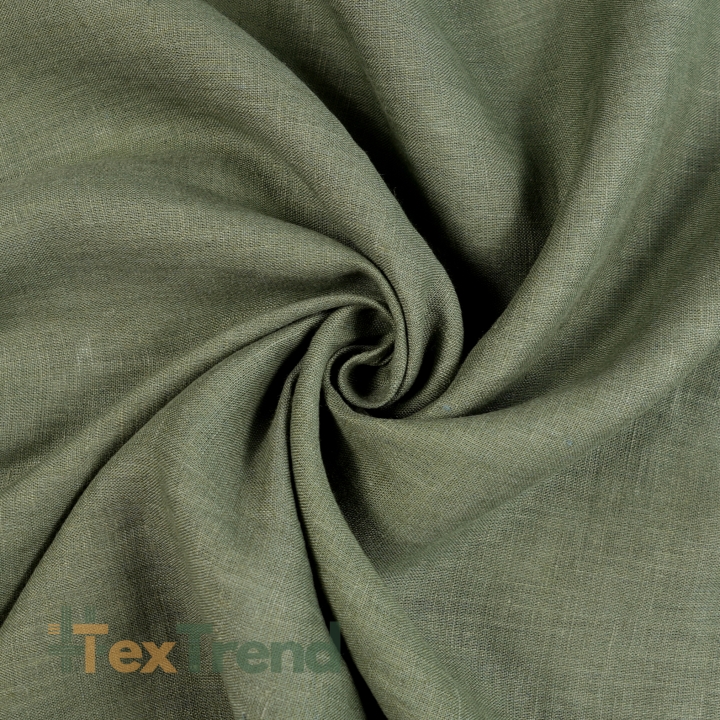 100% Stone Washed Leinen Bekleidungsstoff khaki (594) - 190 g/m²