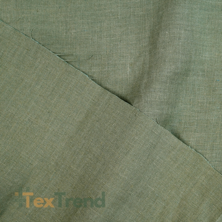 100% Stone Washed Leinen Bekleidungsstoff khaki (594) - 190 g/m²