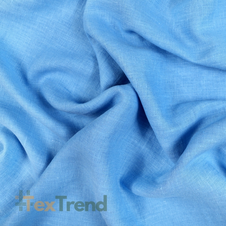 100% Stone Washed Leinen Bekleidungsstoff Blau (757) - 190 g/m²