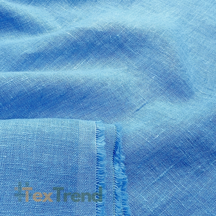 100% Stone Washed Leinen Bekleidungsstoff Blau (757) - 190 g/m²