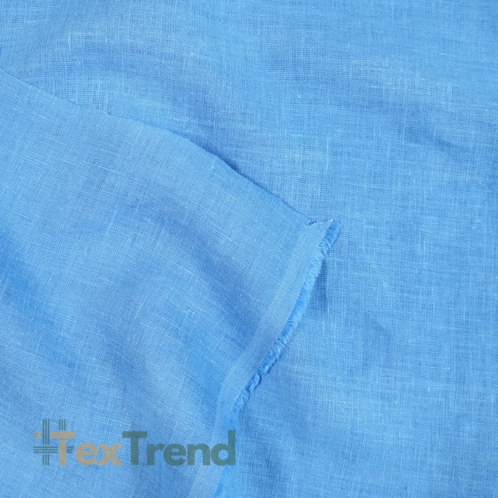 100% Stone Washed Leinen Bekleidungsstoff Blau (757) - 190 g/m²