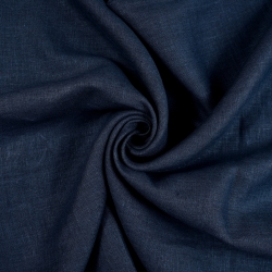 100% Stone Washed Leinen Bekleidungsstoff Dunkelblau (999) - 190 g/m²