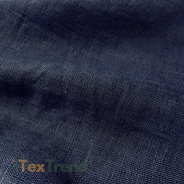 100% Stone Washed Leinen Bekleidungsstoff Dunkelblau (999) - 190 g/m²