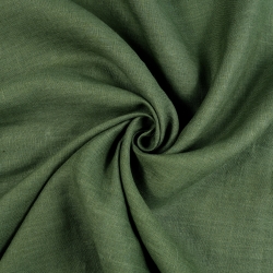 100% Stone Washed Leinen Bekleidungsstoff faulgrün (372) - 190 g/m²