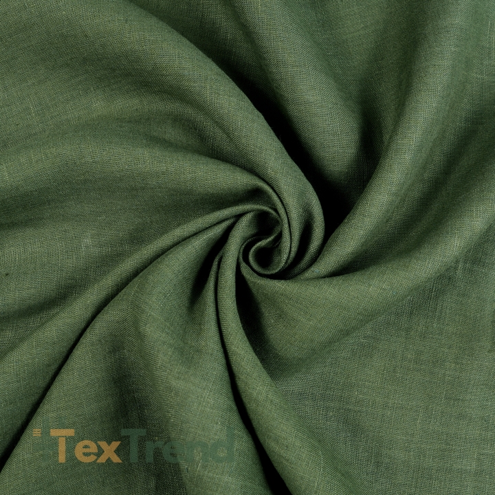 100% Stone Washed Leinen Bekleidungsstoff faulgrün (372) - 190 g/m²