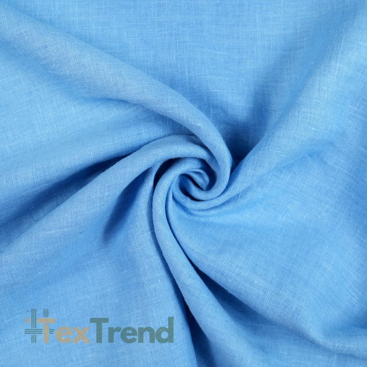 100% Stone Washed Leinen Bekleidungsstoff Blau (757) - 190 g/m²
