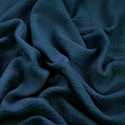 Doppel-Gaze Musselin Dunkelblau (Dark Navy)