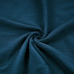 Doppel-Gaze Musselin Dunkelblau (Dark Navy)
