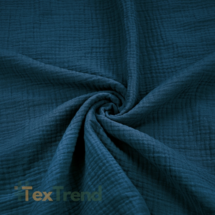 Doppel-Gaze Musselin Dunkelblau (Dark Navy)
