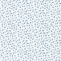 100% Baumwolle Mini-Punktmuster in Marineblau auf weißem Hintergrund