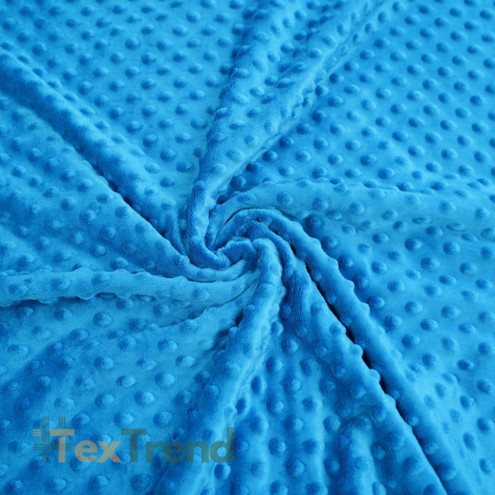 Minky Noppen Stoff / Minky Fleece – weich - blau (Azure)
