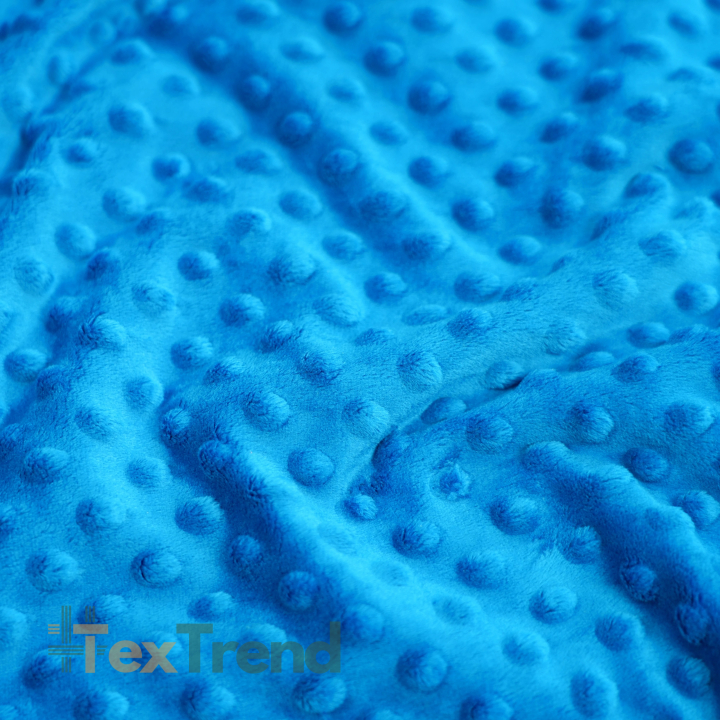 Minky Noppen Stoff / Minky Fleece – weich - blau (Azure)