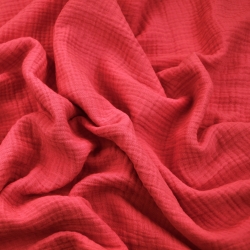 Double Gauze Musselin rot (Red)