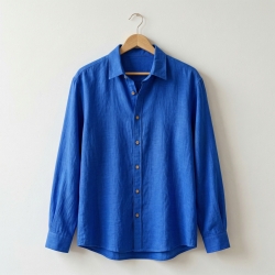 100% Stone Washed Leinen Bekleidungsstoff Saphir (1318) - 190 g/m²