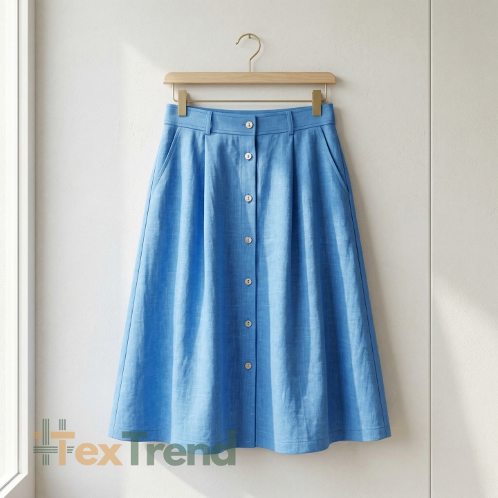 100% Stone Washed Leinen Bekleidungsstoff Blau (757) - 190 g/m²