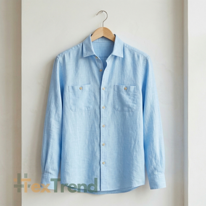 100% Stone Washed Leinen Bekleidungsstoff Hellblau (552) - 190 g/m²