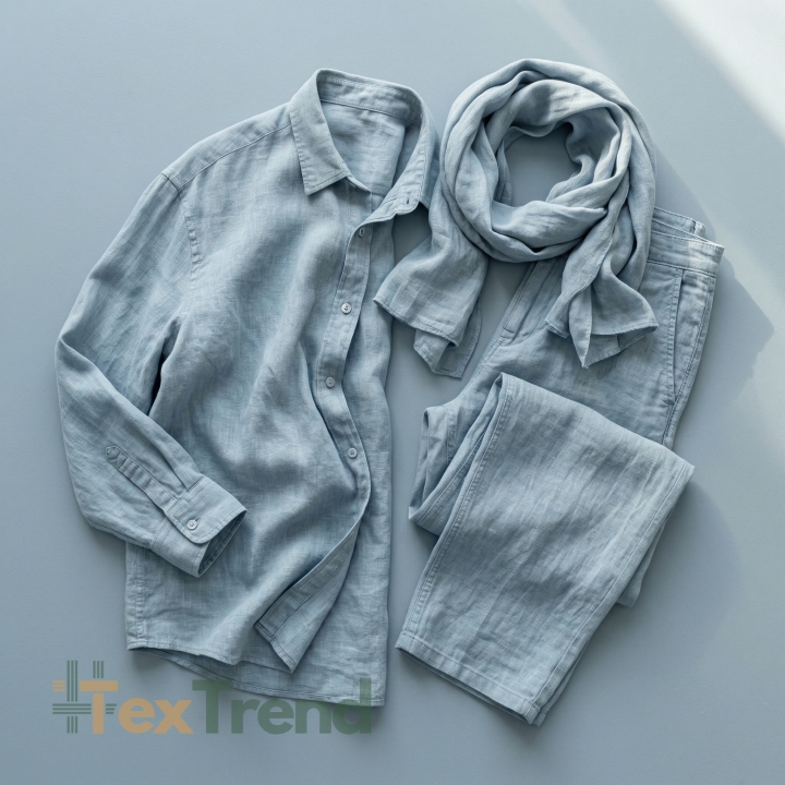 100% Stone Washed Leinen Bekleidungsstoff Grau Taube (199) - 190 g/m²