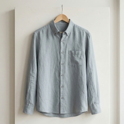 100% Stone Washed Leinen Bekleidungsstoff Grau (106) - 190 g/m²