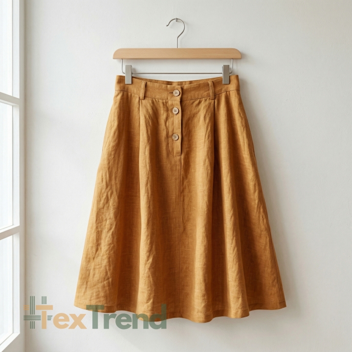 100% Stone Washed Leinen Bekleidungsstoff Kürbis (1674) - 190 g/m²
