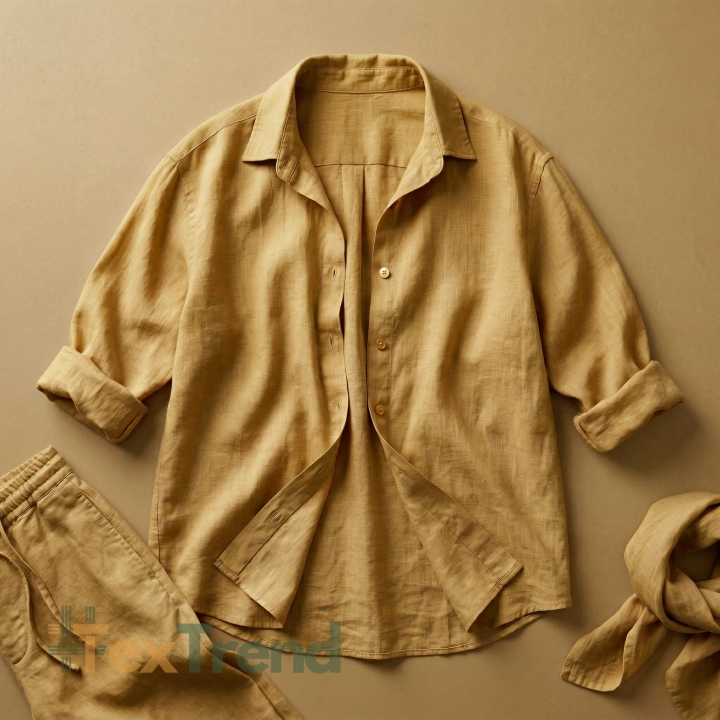 100% Stone Washed Leinen Bekleidungsstoff Rohrzucker (353) - 190 g/m²