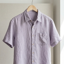 100% Stone Washed Leinen Bekleidungsstoff Lavendel (723) - 190 g/m²