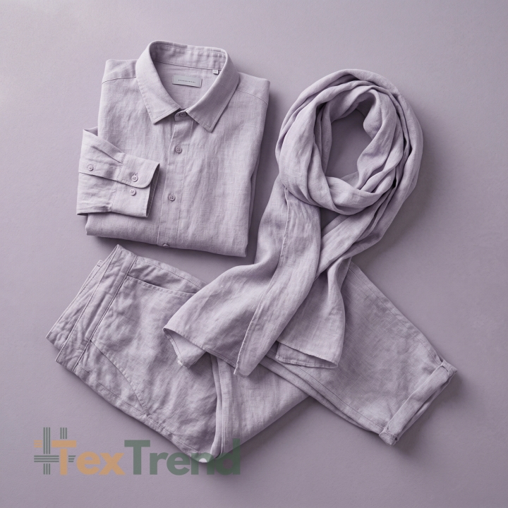 100% Stone Washed Leinen Bekleidungsstoff Lavendel (723) - 190 g/m²