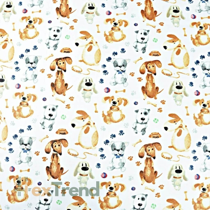 Baumwolle 100% Hunde und Dackel auf weißem Hintergrund