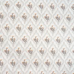 100% Baumwolle marokkanisches Muster grau mit Blumen
