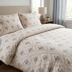 100% Baumwolle marokkanisches Muster grau mit Blumen