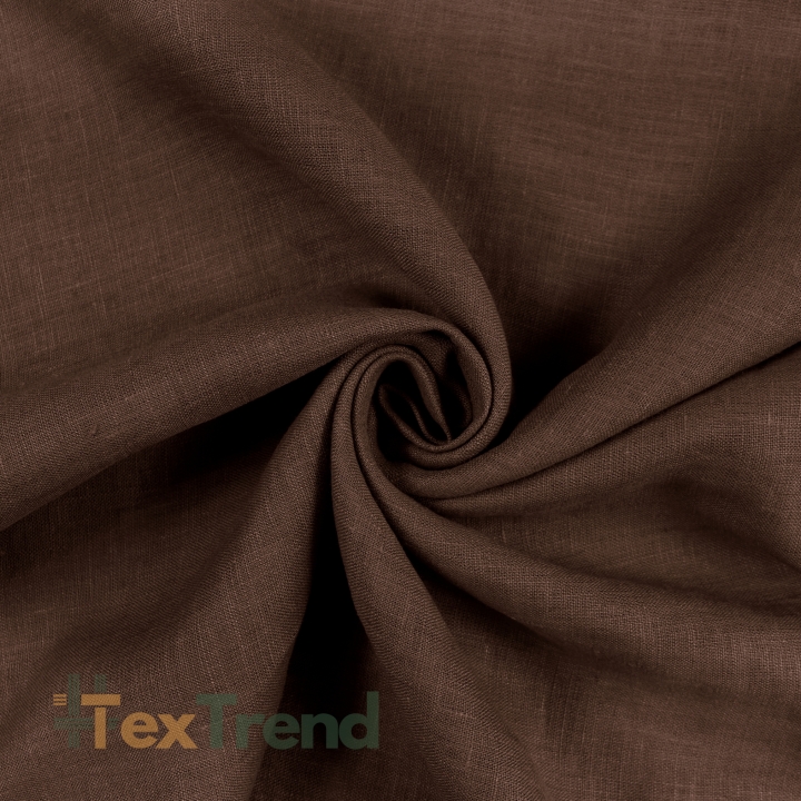 100% Leinen Stonewashed Bekleidungsstoff Braun (1420) - 190 g/m²