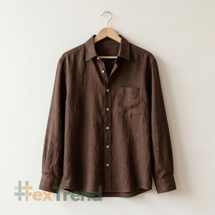 100% Leinen Stonewashed Bekleidungsstoff Braun (1420) - 190 g/m²