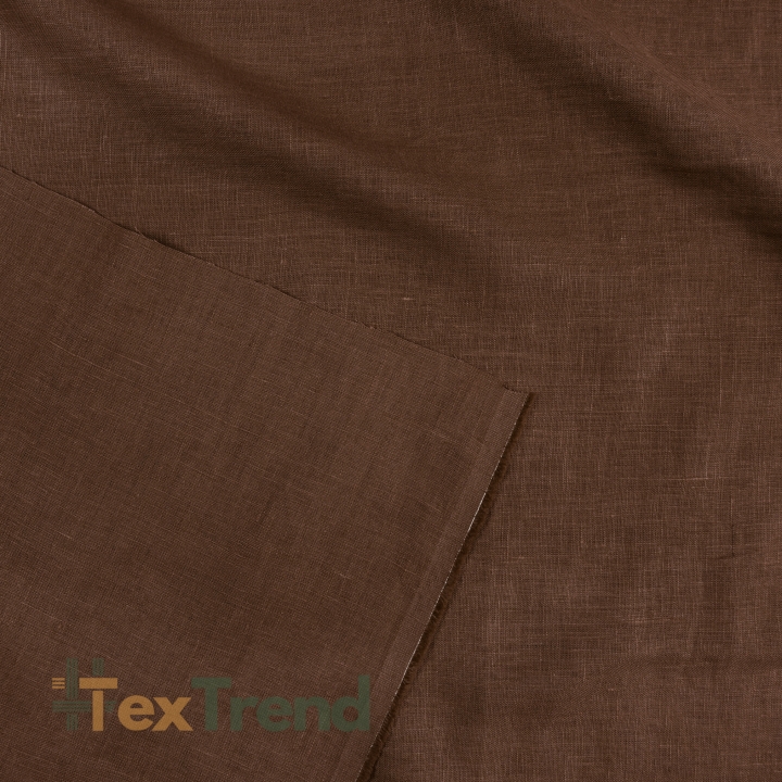 100% Leinen Stonewashed Bekleidungsstoff Braun (1420) - 190 g/m²