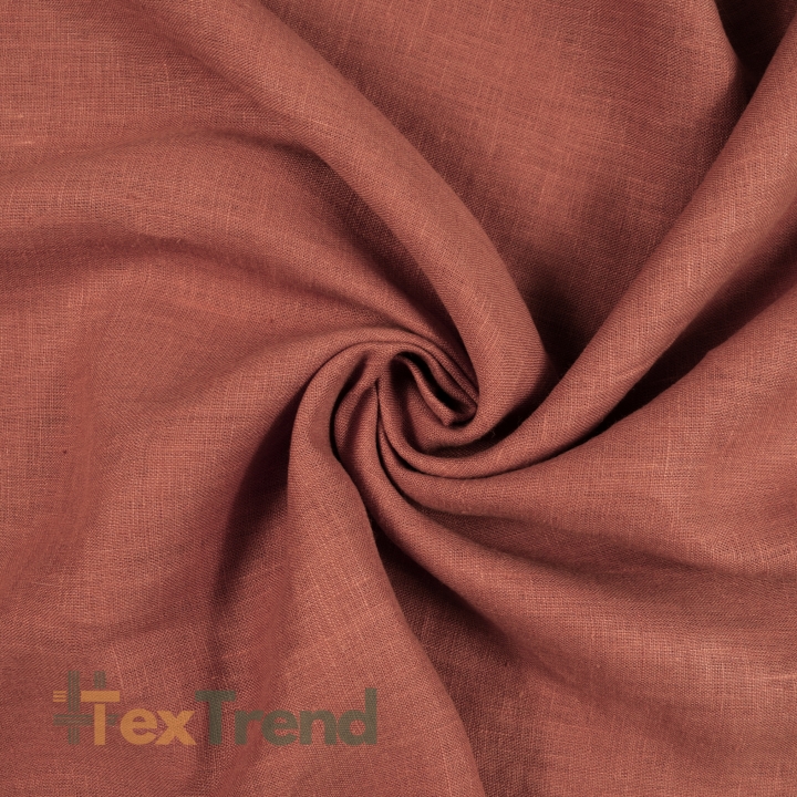 100% Leinen Stonewashed Bekleidungsstoff Ziegelrot (603) - 190 g/m²