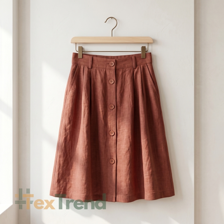 100% Leinen Stonewashed Bekleidungsstoff Ziegelrot (603) - 190 g/m²