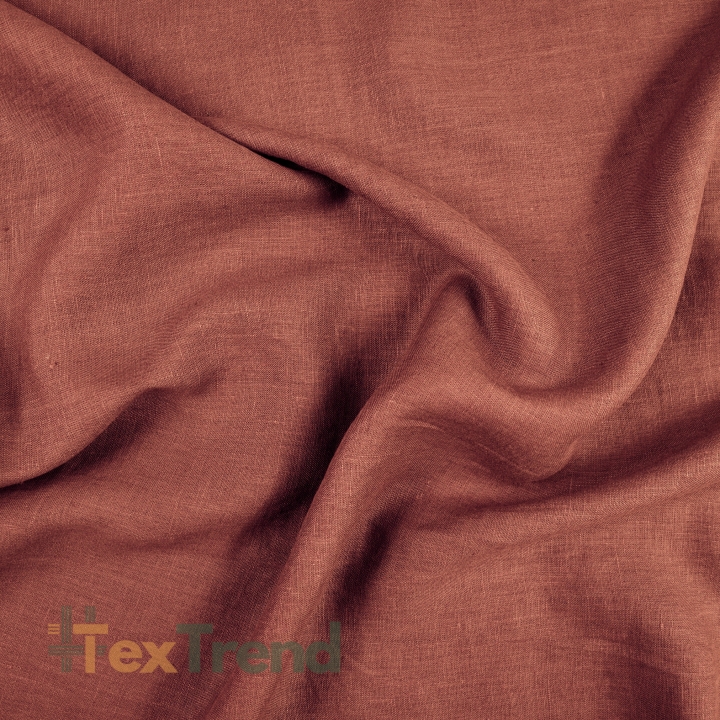 100% Leinen Stonewashed Bekleidungsstoff Ziegelrot (603) - 190 g/m²