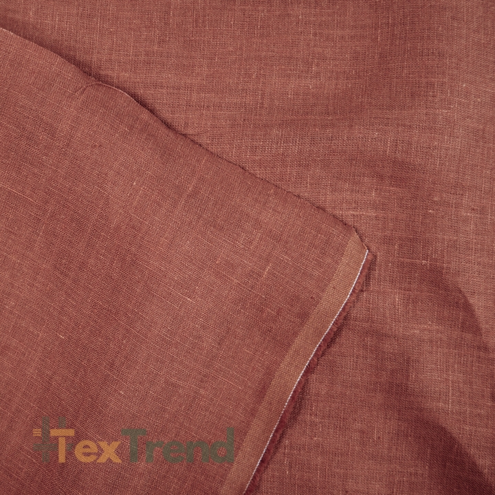 100% Leinen Stonewashed Bekleidungsstoff Ziegelrot (603) - 190 g/m²