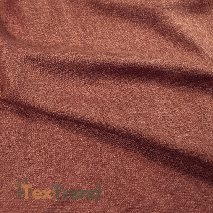 100% Leinen Stonewashed Bekleidungsstoff Ziegelrot (603) - 190 g/m²